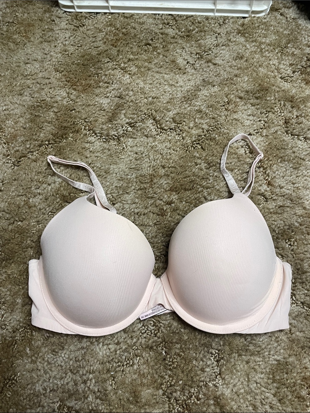 Victoria’s Secret Logo Strap Full Coverage T‎ Shirt Push Up Bra Size 34C